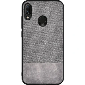Xiaomi Redmi Note 7 Fabrik Serisi Kumaş ve Deri Desen Kılıf - Gri