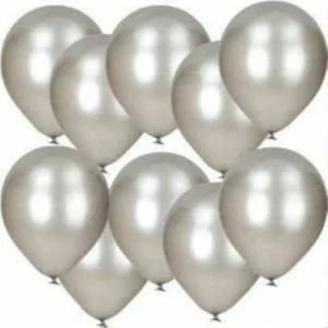 Gümüş Metalik Balon 5 Adet