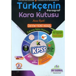 İnformal Yayınları KPSS 2020 Türkçenin Kara Kutusu Paragraf Konu Özetli Sor Bankası