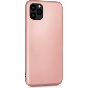 Matte Silicone Apple iPhone 11 Pro Max Kılıf Rose Gold