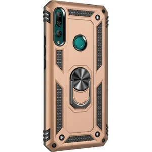 Huawei Y9 Prime 2019 Kılıf Military Ring Holder Gold