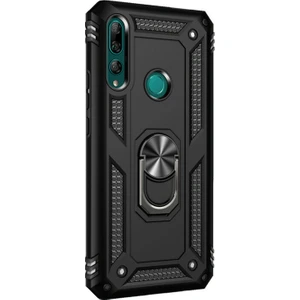 Huawei Y9 Prime 2019 Kılıf Military Ring Holder Siyah