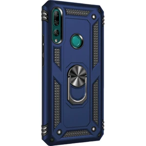 Huawei Y9 Prime 2019 Kılıf Military Ring Holder Lacivert