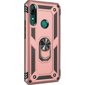 Huawei P Smart Z Kılıf Military Ring Holder Rose Gold