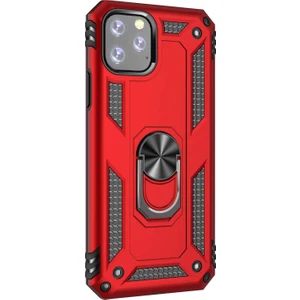 Apple iPhone 11 Pro Kılıf Military Ring Holder Kırmızı