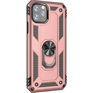 Apple iPhone 11 Pro Kılıf Military Ring Holder Rose Gold