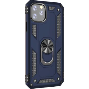 Apple iPhone 11 Pro Kılıf Military Ring Holder Lacivert
