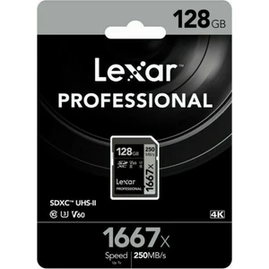 128GB 1667X U3 V60 4K SD Hafıza Kartı 250 Mb/s