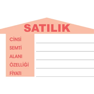 Yonca Tanıtım Emlak Afişi Satılık   A4 Boyutunda 100'lü Kırmızı