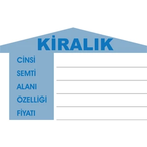 Yonca Tanıtım Emlak Kiralık Afişi A4 Boyutunda 100'lü Mavi