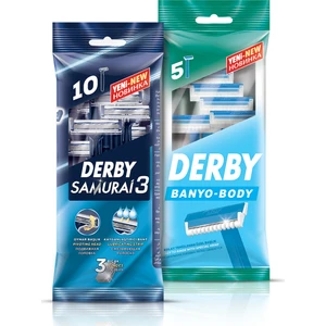 Derby  Samurai 3 Bıçaklı 10'lu Poşet + Banyo 5'li Poşet