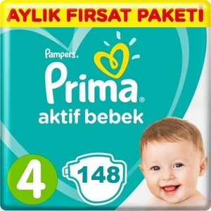 Aktif Bebek Bezi 4 Beden 148 Adet Aylık Fırsat Paketi