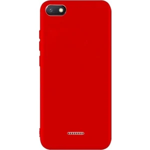 Tekno Grup Xiaomi Redmi 6A Kılıf Mat Premium Silikon Kılıf - Kırmızı + Cam Ekran Koruyucu