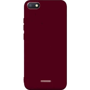 Tekno Grup Xiaomi Redmi 6A Kılıf Mat Premium Silikon Kılıf - Bordo + Cam Ekran Koruyucu