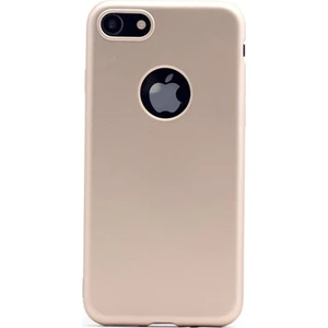 Tekno Grup Apple iPhone 8 Kılıf Ultra İnce Mat Silikon - Gold + Tam Kaplayan 6D Nano Ekran Koruyucu