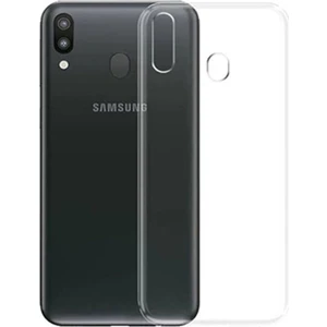 Tekno Grup Samsung Galaxy M20 Silikon Kılıf Şeffaf + Tam Kaplayan 5D Cam Ekran Koruyucu Şeffaf