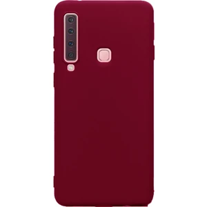 Samsung Galaxy A9 2018 Premier Mat Esnek Silikon Kılıf + Esnek Nano Cam Kırmızı