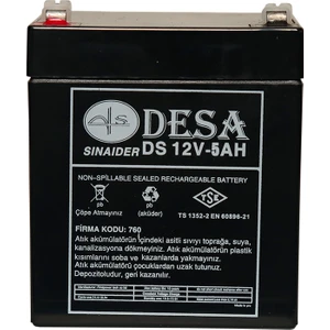 Tse Belgeli Desa 12V 5AH - 12V 5A Kuru Bakımsız Akü
