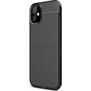 Apple iPhone 11 Pro Kılıf Niss Silikon Deri Görünümlü Siyah