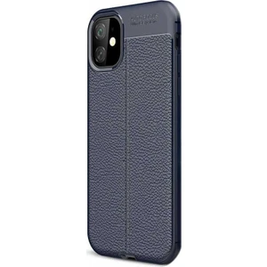 Apple iPhone 11 Pro Max Kılıf Niss Silikon Deri Görünümlü Lacivert