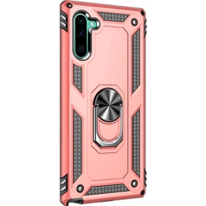 Case Street Samsung Galaxy Note 10 Kılıf Çift Katmanlı Yüzüklü Tank Vega Koruma Bronz