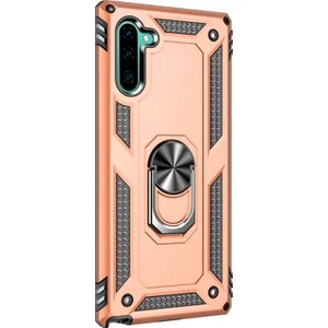 Case Street Samsung Galaxy Note 10 Kılıf Çift Katmanlı Yüzüklü Tank Vega Koruma Gold