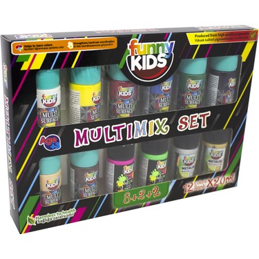 Funny Kids 8+2+2 Multimix Set 12 Renk x 20 ml Fiyatı