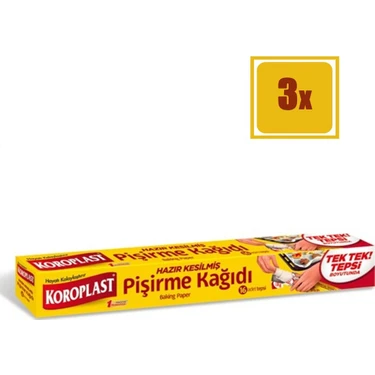Koroplast 16 Yaprak Hazır Kesilmiş Pişirme Kağıdı 3'lü