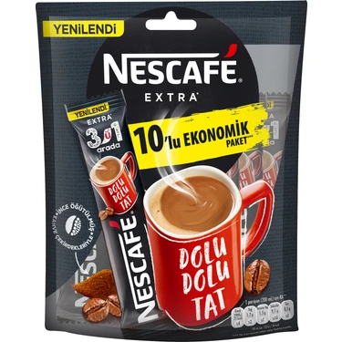 Nescafe 3'ü 1 Arada Extra 10'lu Paket