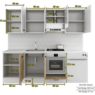 Rani H1 Hazir Mutfak Dolabi 240 Cm Ankastre Firin Ve Fiyati