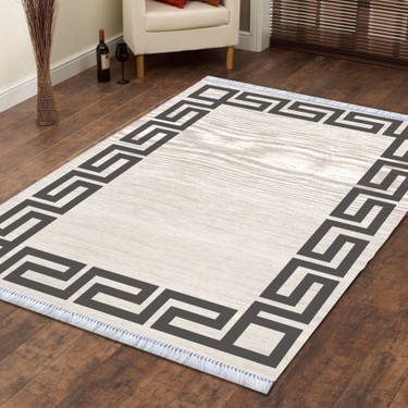 80x150 Pvc Deri Taban Kaydirmaz Versace Desen Krem Hali M1165 80x150 Ahsen Hali Trendyol