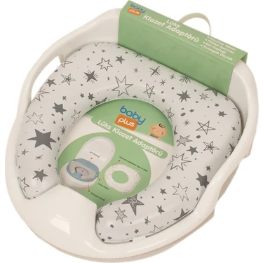 Baby Plus Lüks Bebek Klozet Adaptörü Kaymaz Taban Yumuşak Sünger Suni Deri Mavi