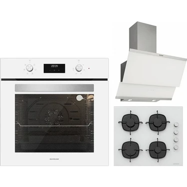 Silverline Beyaz Ankastre Set Classy Beyaz 60 cm Davlumbaz - CS5335W01 Beyaz Ankastre Ocak -