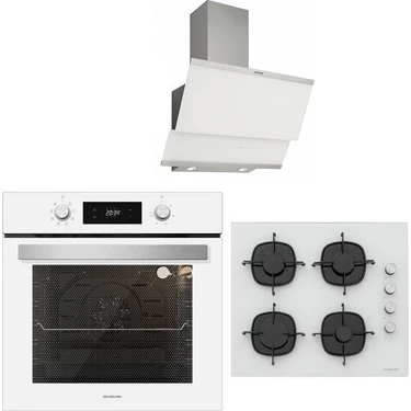 Silverline Beyaz Ankastre Set Classy Beyaz 60 cm Davlumbaz - CS5335W01 Beyaz Ankastre Ocak -