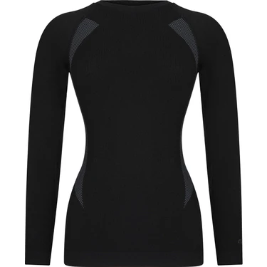 Thermoform Extreme Pp Kadın Seamless Termal Sweatshirt Siyah Kadın İç Giyim
