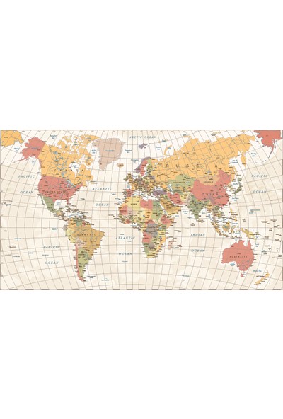 Ega Dünya Siyasi Haritası Duvar Sticker