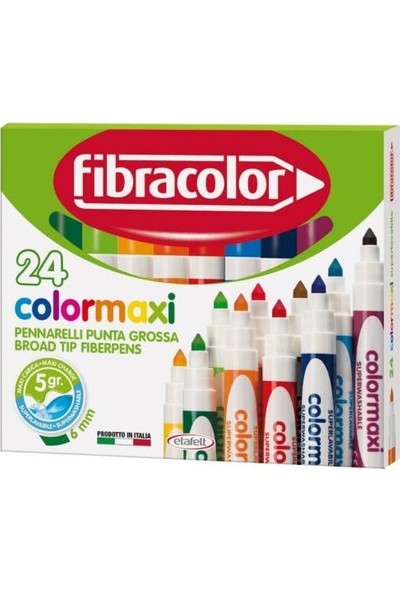 Fibracolor Color Maxi Jumbo Keçeli Kalem 24 Renk Su Bazlı