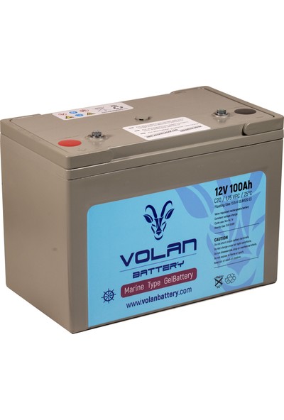 Volan Battery 12 Volt 100 Ah (Amper) Marin Jel Akü