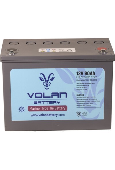 Volan Battery 12 Volt 90 Ah (Amper) Marin Jel Akü