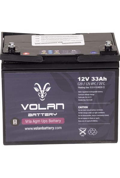 Volan Battery 12 Volt 33 Ah (Amper) Kuru Akü