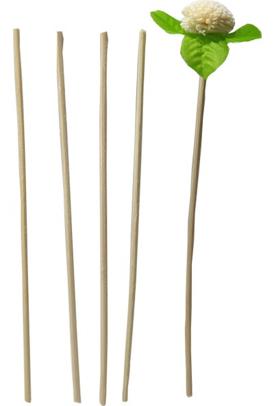 Bambu Oda Parfümü Çubuğu 24 Adet + Çiçek 15 cm