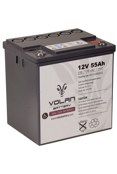 Volan Battery 12 Volt 55 Ah (Amper) Engelli Aracı Aküsü (Ücretsiz Kargo)