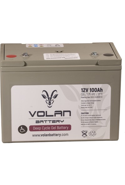 Volan Battery 12 Volt 100 Ah (Amper) Engelli Aracı Aküsü (Ücretsiz Kargo)