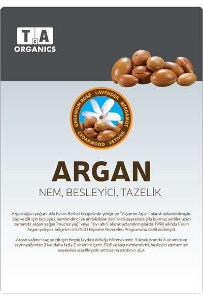 Tca Organics Argan Hair Balm Saç Kremi 50 ml