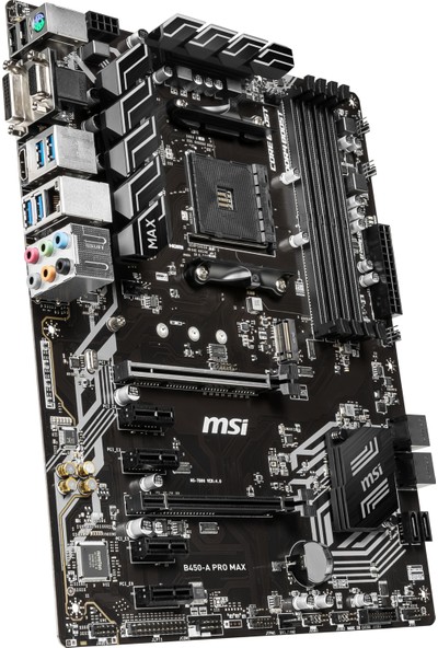 MSI B450-A PRO MAX AM4 DDR4 3466(OC) VGA DVI HDMI M.2 USB3.1 ATX Anakart