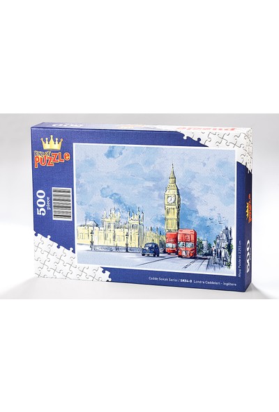 King Of Puzzle Londra Caddeleri - Ingiltere Ahşap Puzzle 500 Parça (SK04-D)