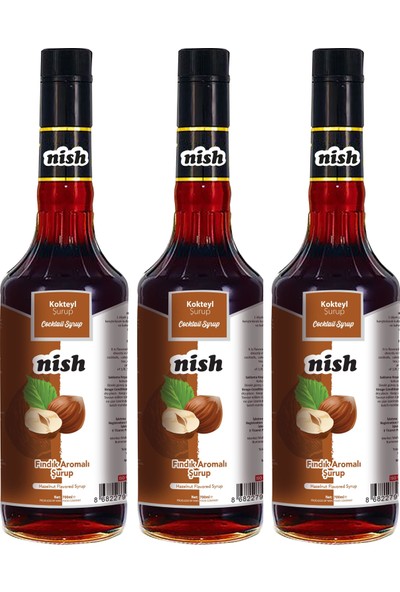 Nish Fındık Aromalı Şurup 3 x 700 ml