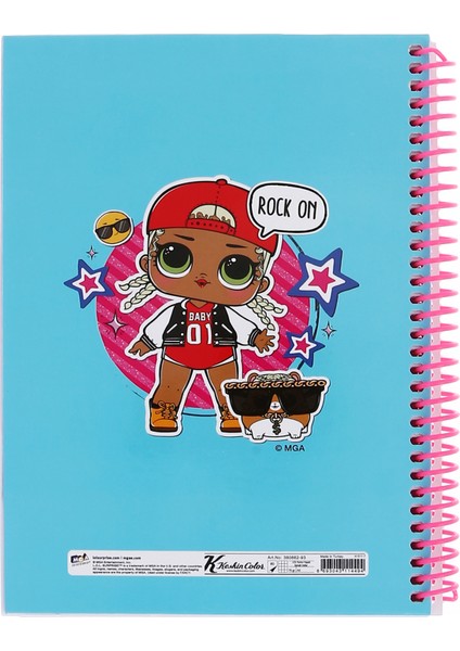 L.O.L. A5 80 Yaprak Kareli Spiralli Kareli KaplamalıSürprizli Defter