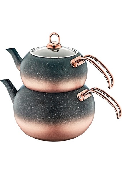 4 Pcs Granit Küre Çaydanlık Büyük Boy 8210LBAKIR