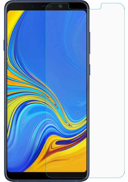 Galaxy A9 2018 Kılıf Zırh Koruma Yüzüklü Standlı Armor Silikon Kapak + Nano Ekran Koruma Kırmızı